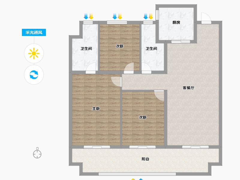 河南省-南阳市-中奥唐河府-131.88-户型库-采光通风