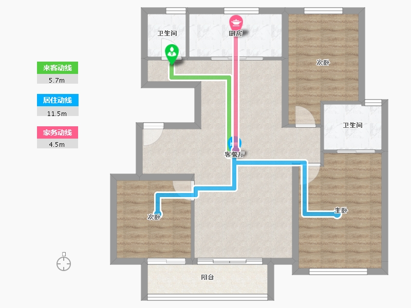 河北省-唐山市-均和宸玥府-88.62-户型库-动静线