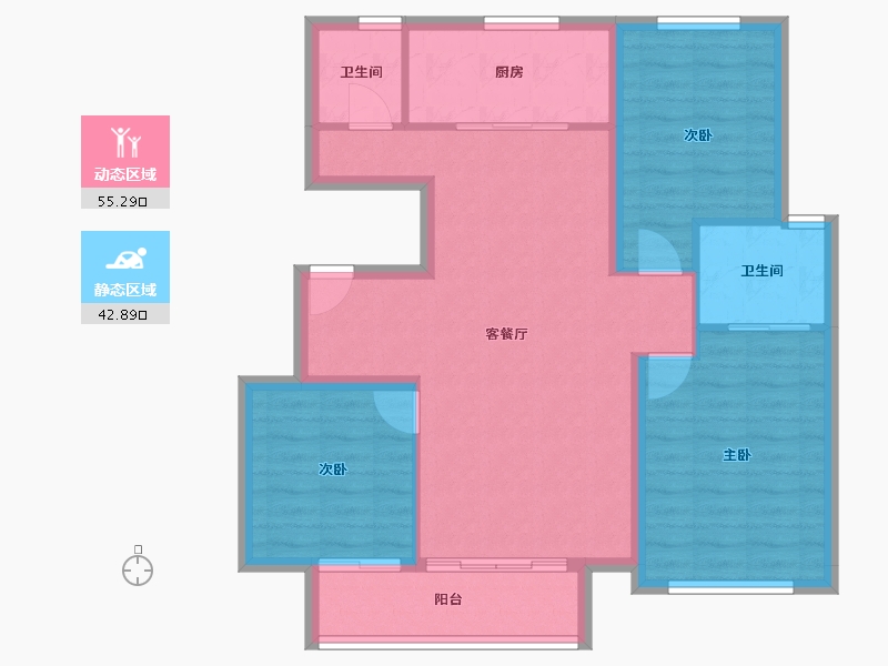 河北省-唐山市-均和宸玥府-88.62-户型库-动静分区