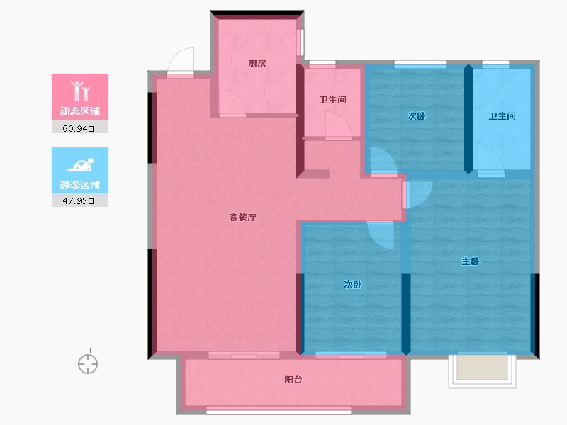 河南省-南阳市-盘联两相府-97.26-户型库-动静分区