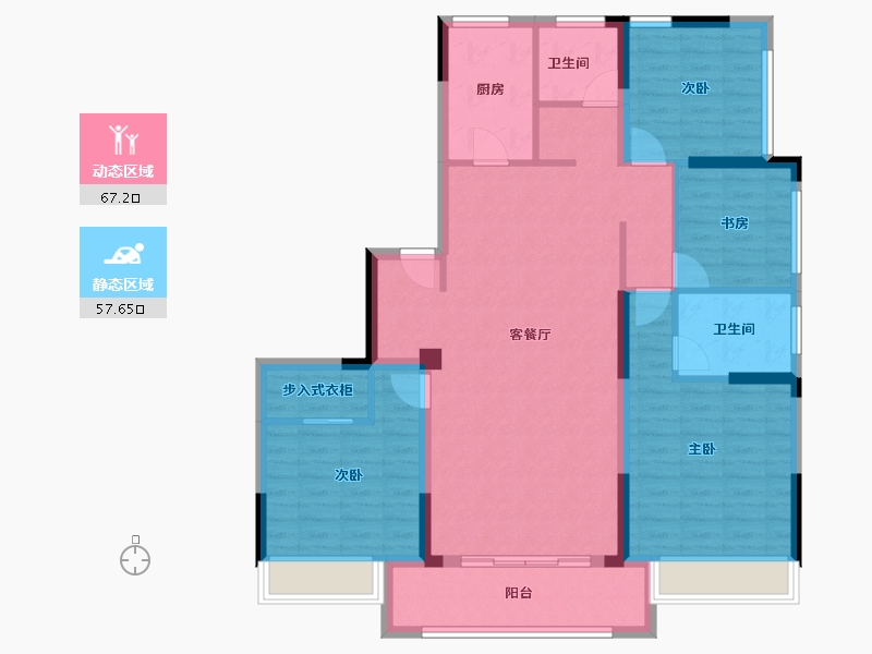 浙江省-台州市-曙光平桥首府-111.92-户型库-动静分区