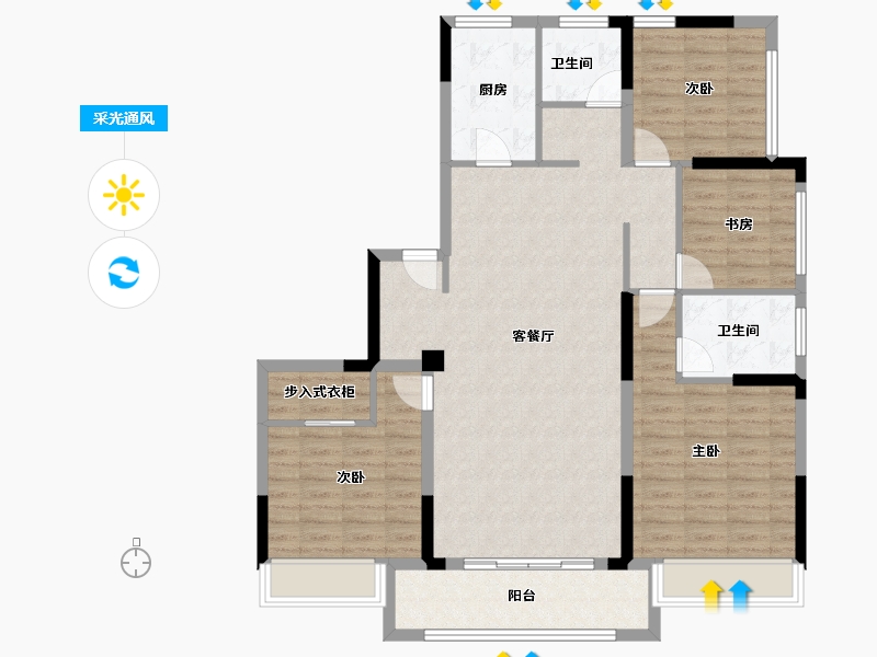 浙江省-台州市-曙光平桥首府-111.92-户型库-采光通风