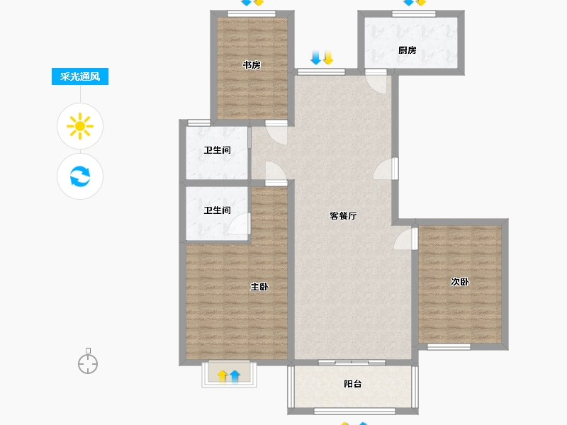 河北省-邢台市-中央公园-120.00-户型库-采光通风