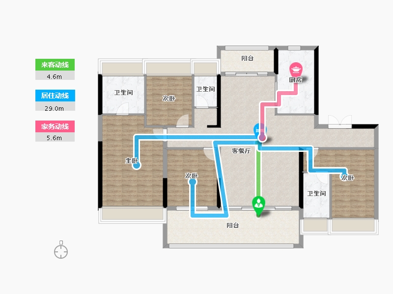 广东省-梅州市-五华华城碧桂园-155.01-户型库-动静线