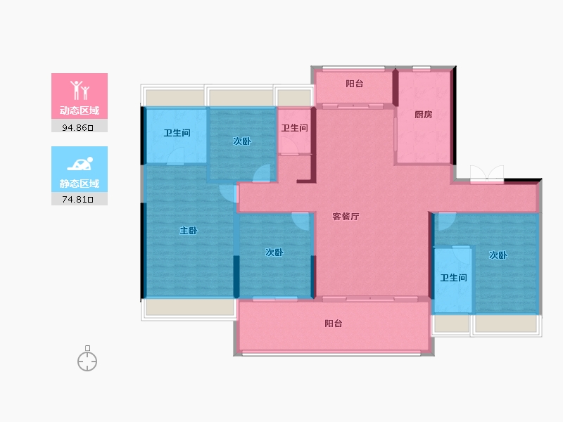 广东省-梅州市-五华华城碧桂园-155.01-户型库-动静分区