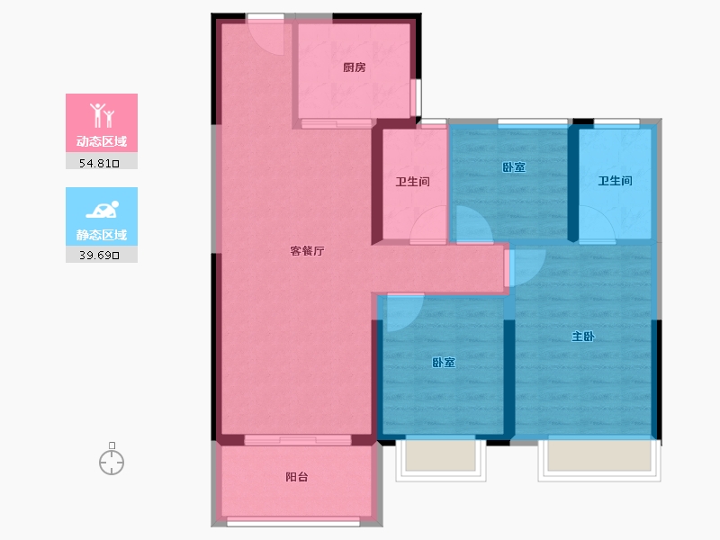 河南省-南阳市-建业龙悦城-84.80-户型库-动静分区