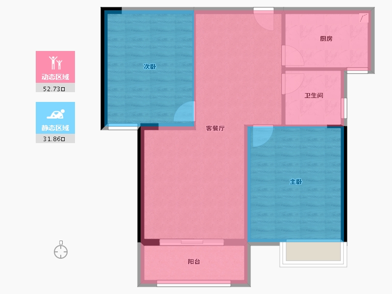 湖北省-黄石市-扬子·馥园-76.31-户型库-动静分区