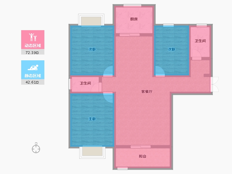 河南省-信阳市-华鼎蓝天家苑-102.27-户型库-动静分区