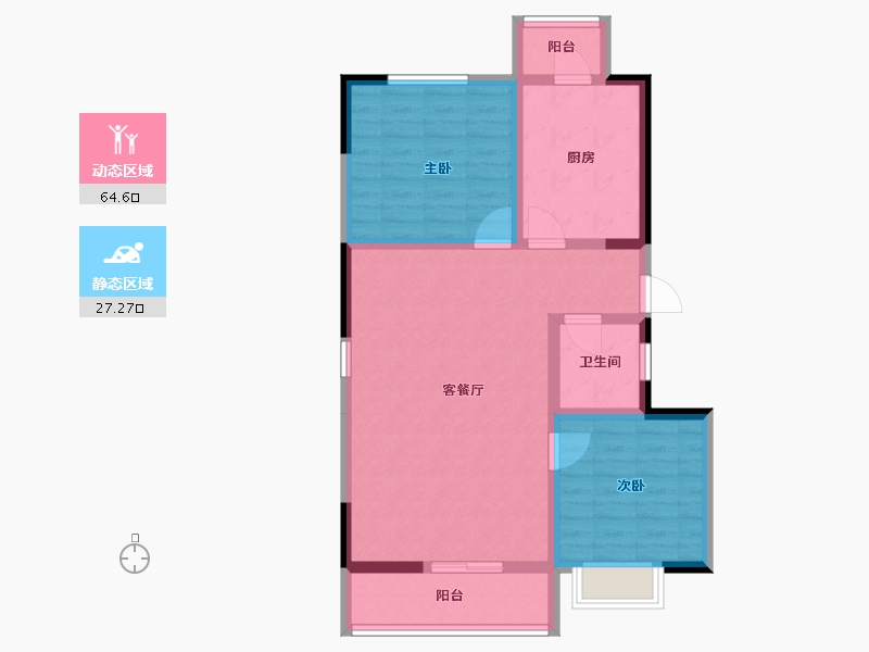 陕西省-宝鸡市-岐星花园新区-82.00-户型库-动静分区