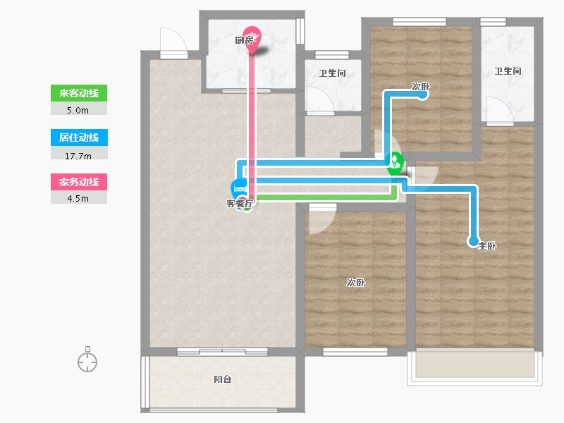 河南省-安阳市-内黄水木名门-100.86-户型库-动静线