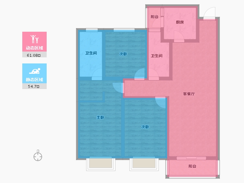 河南省-安阳市-林州鼎胜银河湾二期-102.14-户型库-动静分区