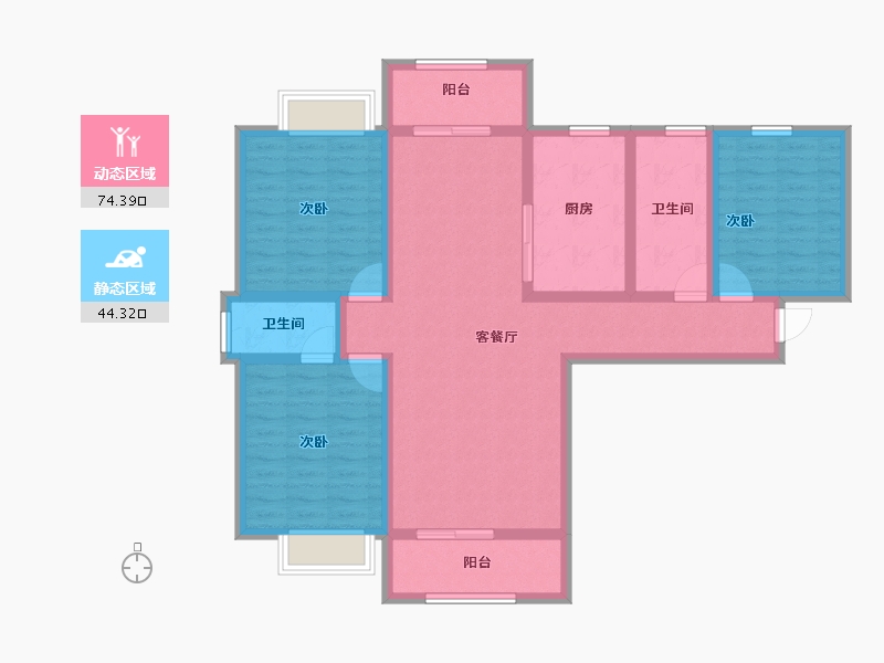 河南省-信阳市-华鼎蓝天家苑-105.15-户型库-动静分区