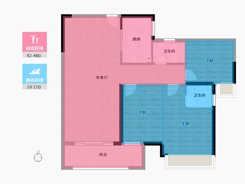 广西壮族自治区-钦州市-中地滨江壹號二区-91.72-户型库-动静分区