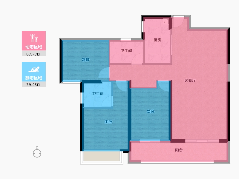 广西壮族自治区-钦州市-中地滨江壹號二区-93.05-户型库-动静分区