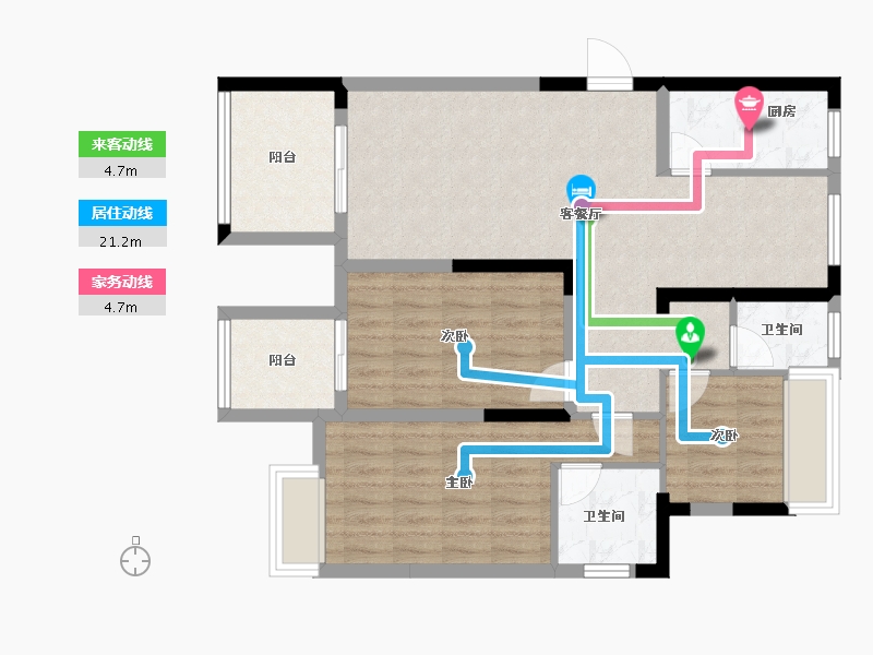 福建省-南平市-绿欧·香槟城-86.25-户型库-动静线