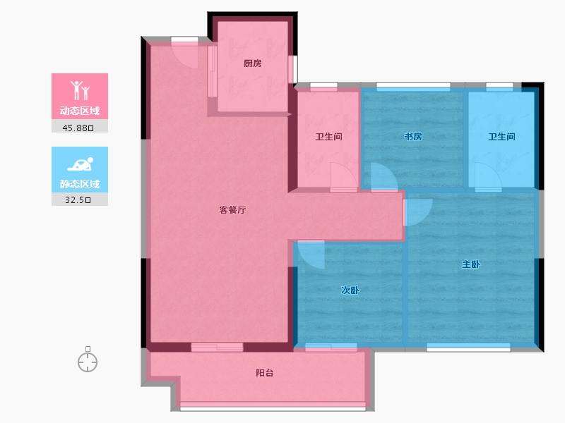 浙江省-台州市-东泰·枫韵嘉园-70.00-户型库-动静分区