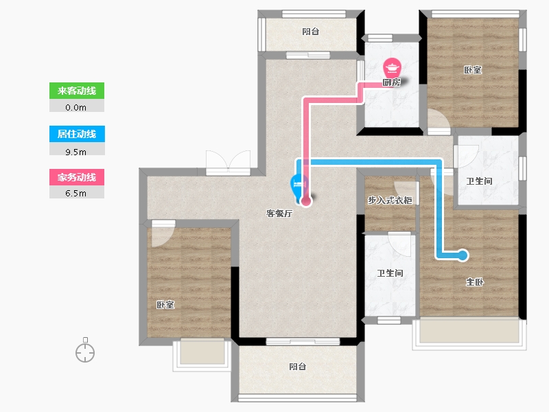 湖南省-衡阳市-恒生玫瑰庄园-99.20-户型库-动静线