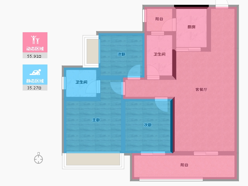 福建省-南平市-鑫盛富贵名门-79.66-户型库-动静分区