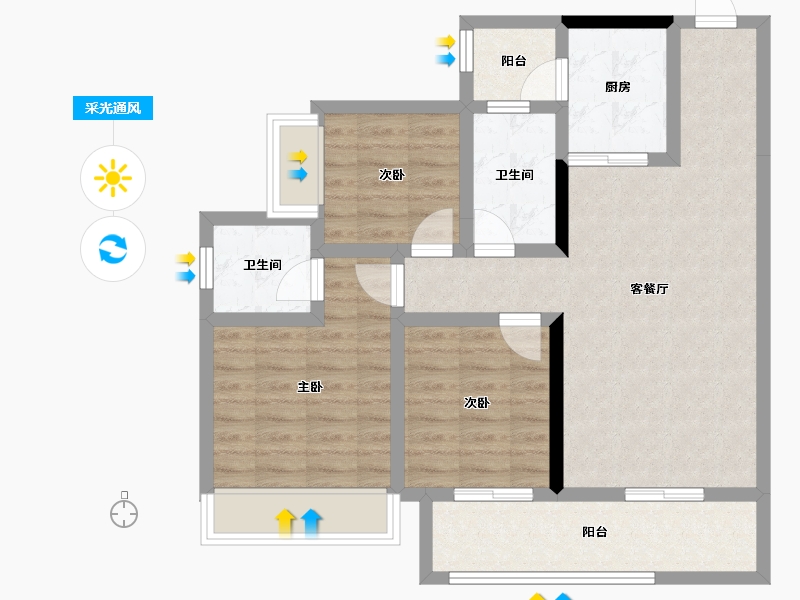 福建省-南平市-鑫盛富贵名门-79.66-户型库-采光通风