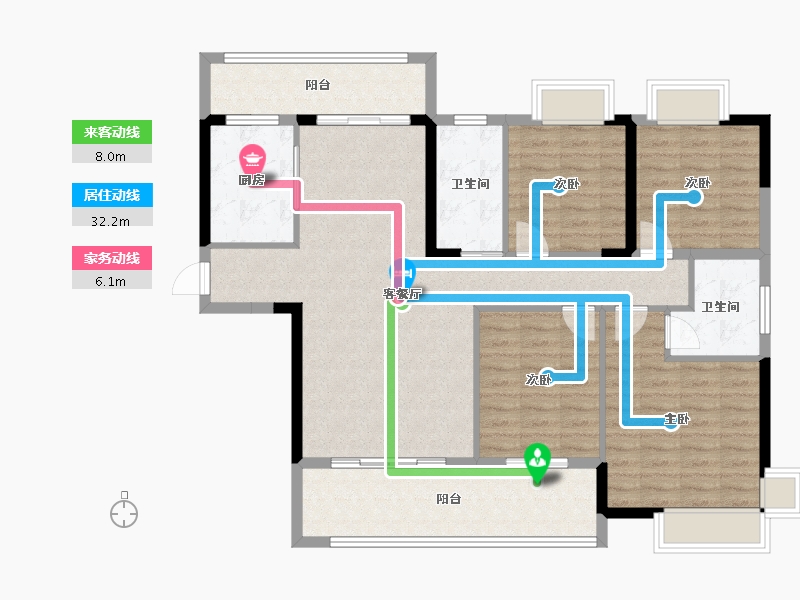 湖南省-怀化市-怀化大汉应龙府-115.96-户型库-动静线