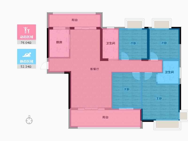 湖南省-怀化市-怀化大汉应龙府-115.96-户型库-动静分区