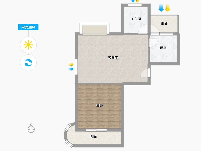 福建省-南平市-建瓯水岸蓝桥-62.55-户型库-采光通风