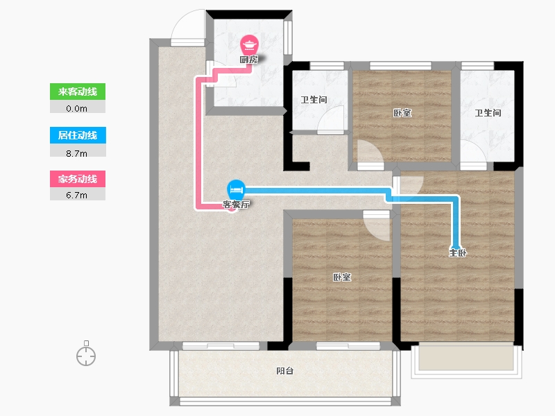 河南省-南阳市-建业龙悦城-93.06-户型库-动静线