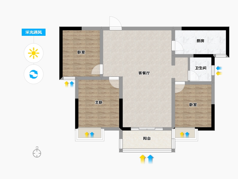 河南省-安阳市-中茂玖悦府-88.01-户型库-采光通风