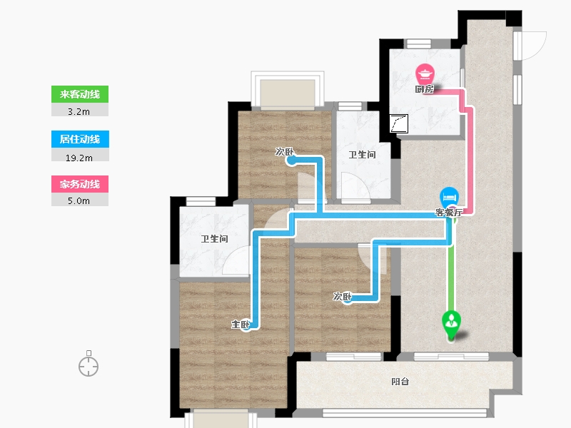 福建省-福州市-海玥公馆-71.33-户型库-动静线