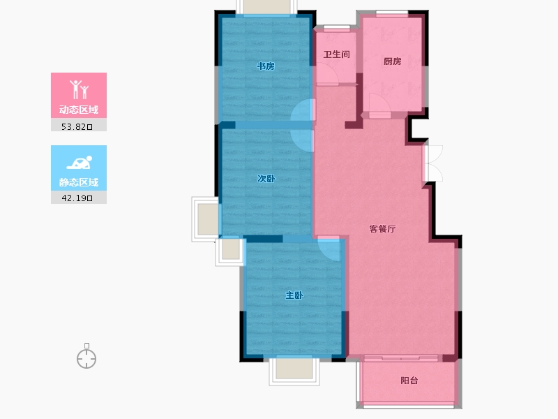 江苏省-南京市-通宇林景蘭园-86.06-户型库-动静分区