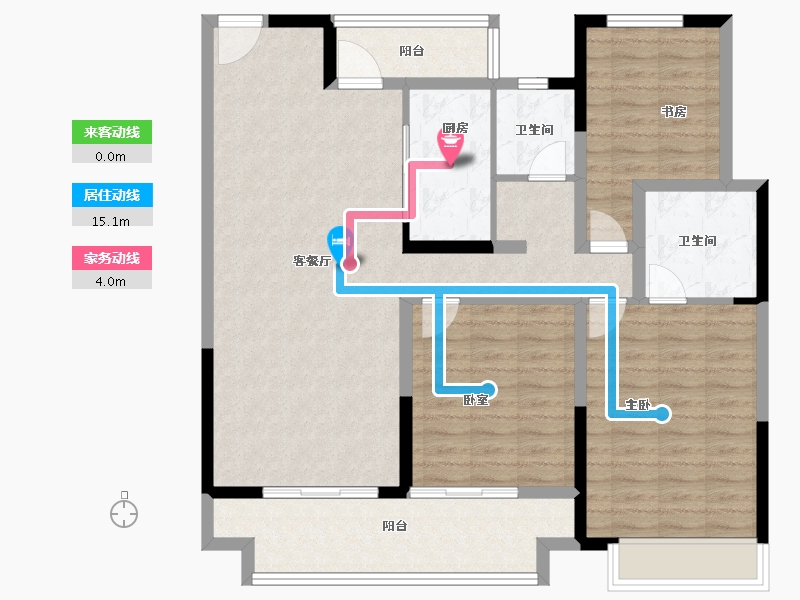 河南省-商丘市-虞城建业山水湖城·2期-108.00-户型库-动静线