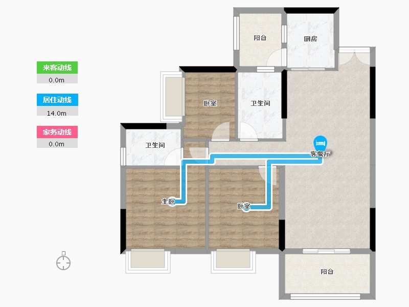 湖南省-衡阳市-珠江愉景雅苑-92.29-户型库-动静线