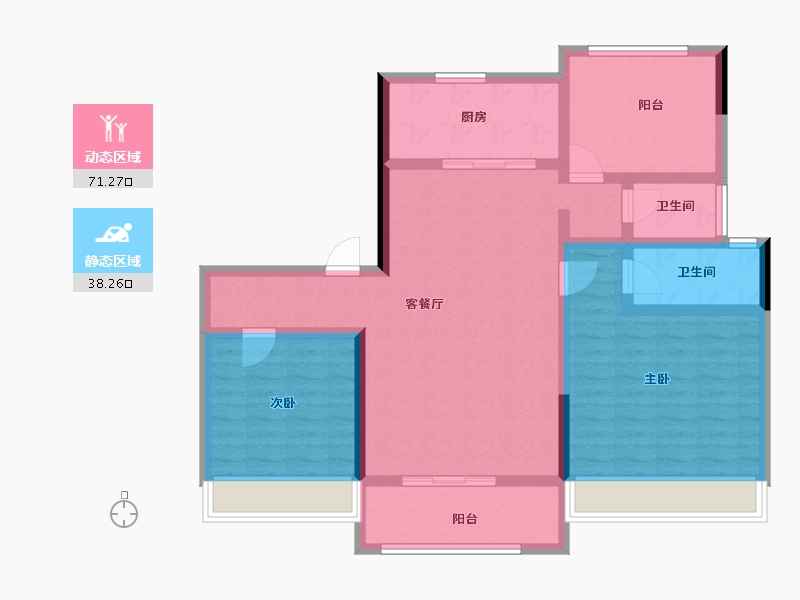 河南省-信阳市-碧桂园学府壹号-97.15-户型库-动静分区