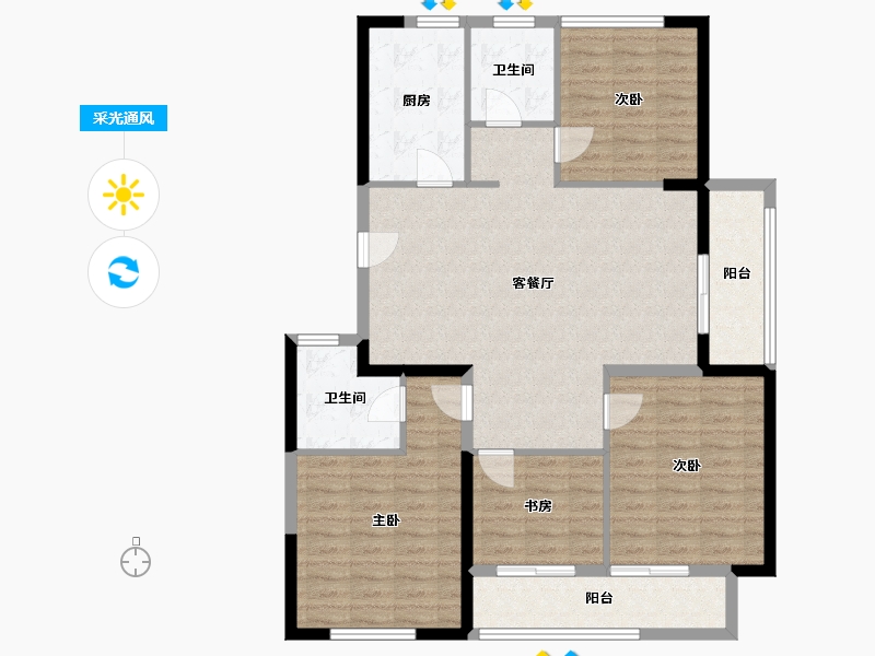 浙江省-台州市-东泰·枫韵嘉园-112.97-户型库-采光通风