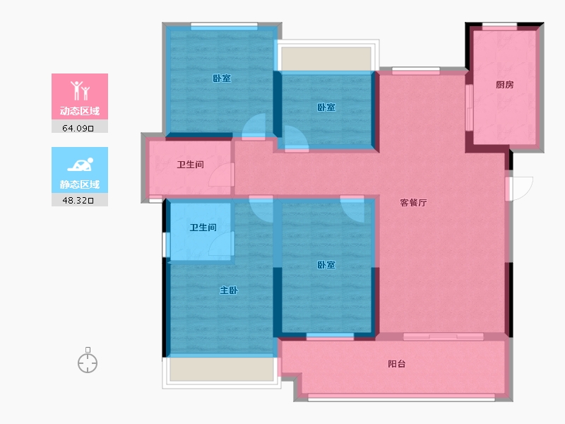 湖南省-衡阳市-恒生玫瑰庄园-99.20-户型库-动静分区