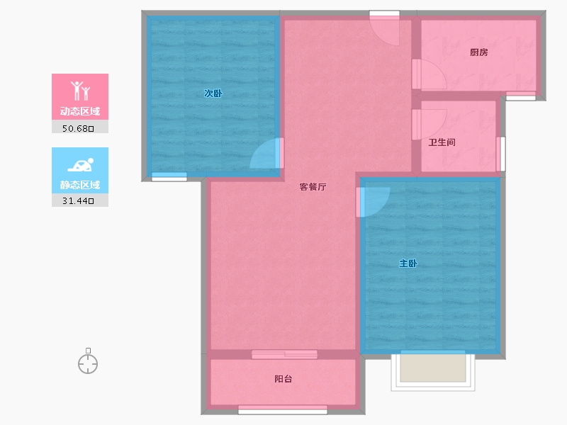 河南省-信阳市-华鼎蓝天家苑-72.97-户型库-动静分区