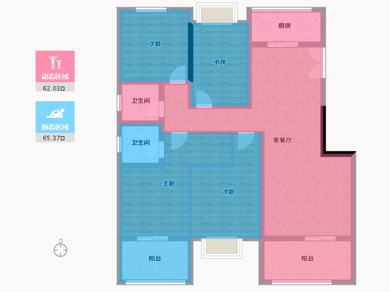 广西壮族自治区-南宁市-南宁启迪东盟科技城-113.16-户型库-动静分区