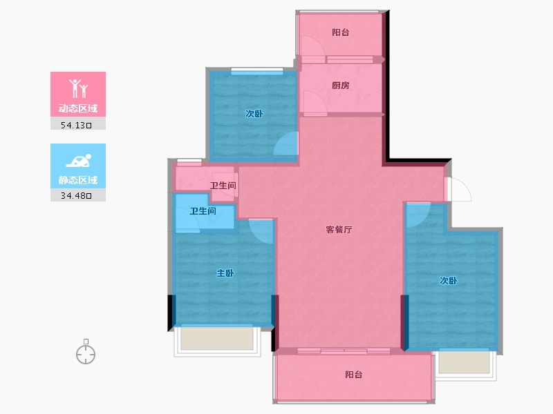 福建省-三明市-金古明珠三期-80.09-户型库-动静分区