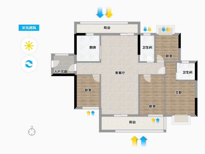 广东省-河源市-翰林苑商住小区-119.00-户型库-采光通风