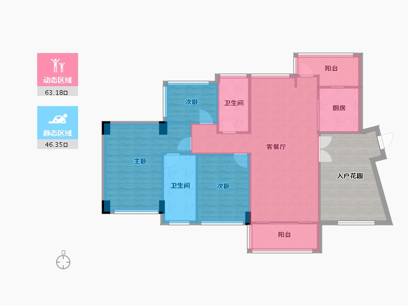 广东省-惠州市-惠州星河丹堤(天睿北区)-106.83-户型库-动静分区