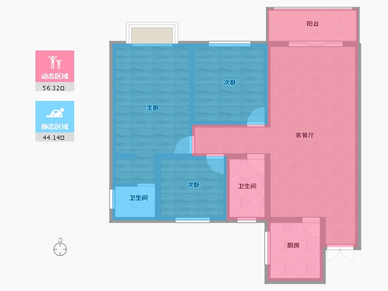 河南省-南阳市-内乡北斗星城-89.32-户型库-动静分区