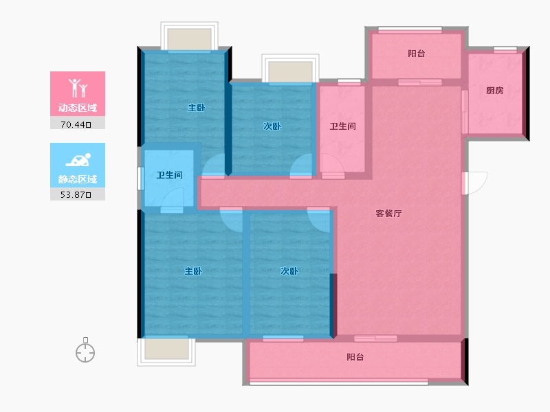 湖南省-娄底市-吉大汉珠山府-109.28-户型库-动静分区