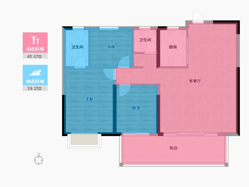 广西壮族自治区-南宁市-保利明玥江山-94.90-户型库-动静分区