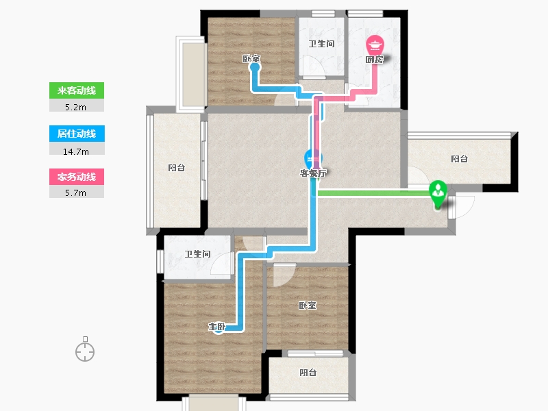 福建省-南平市-闽芝中睿城-95.15-户型库-动静线