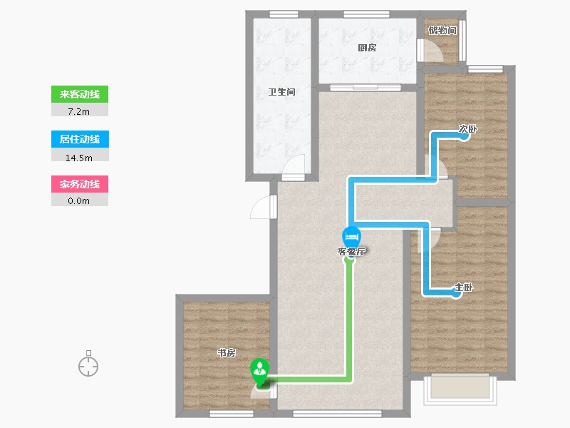 甘肃省-酒泉市-敦湖花园-A区-104.00-户型库-动静线