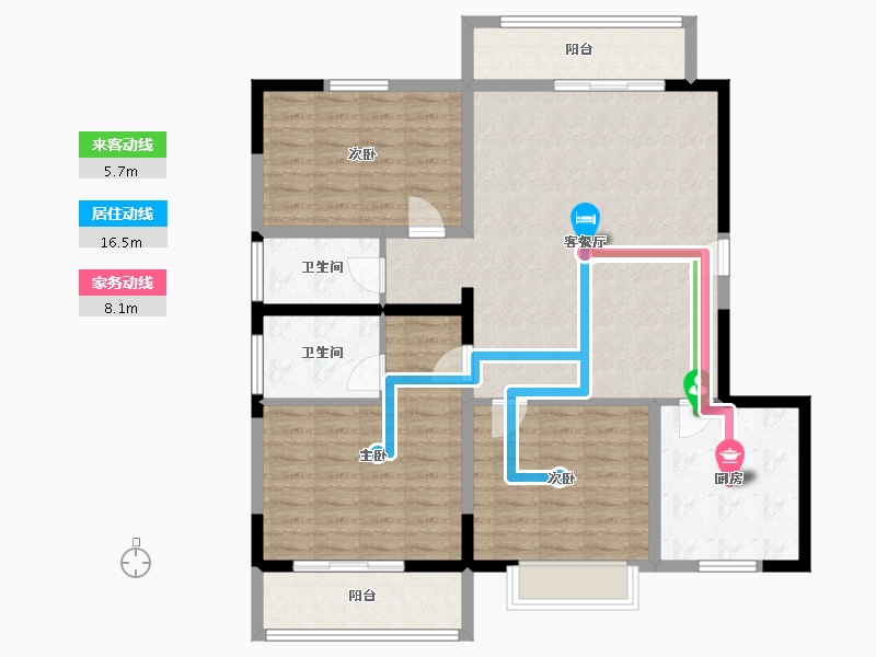 陕西省-宝鸡市-岐星花园新区-112.96-户型库-动静线