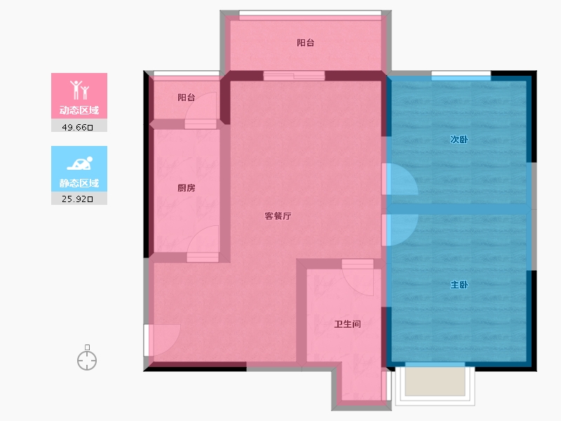 陕西省-宝鸡市-岐星花园新区-66.24-户型库-动静分区