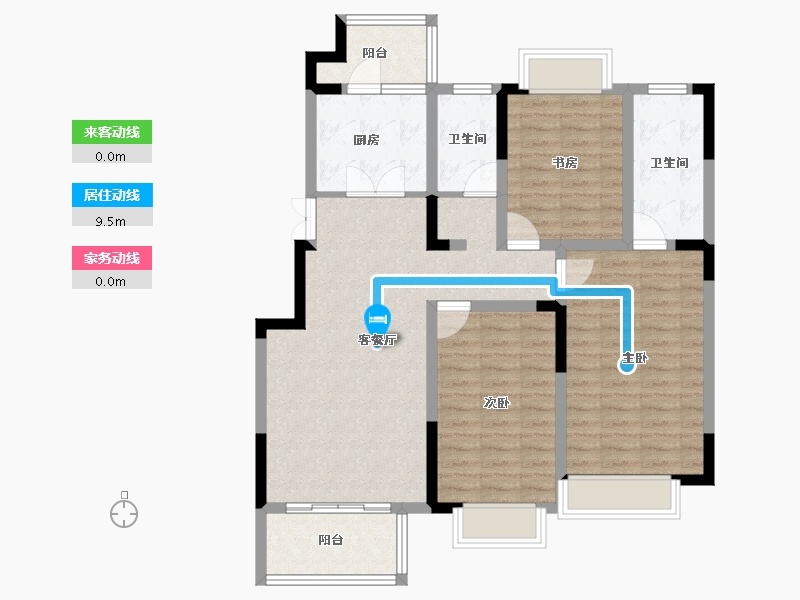 江苏省-南京市-通宇林景蘭园-97.06-户型库-动静线