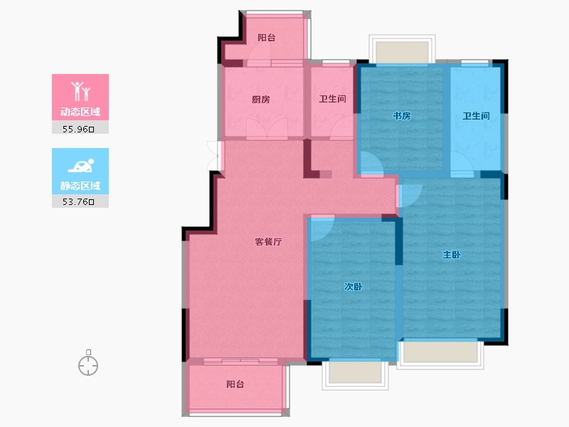 江苏省-南京市-通宇林景蘭园-97.06-户型库-动静分区