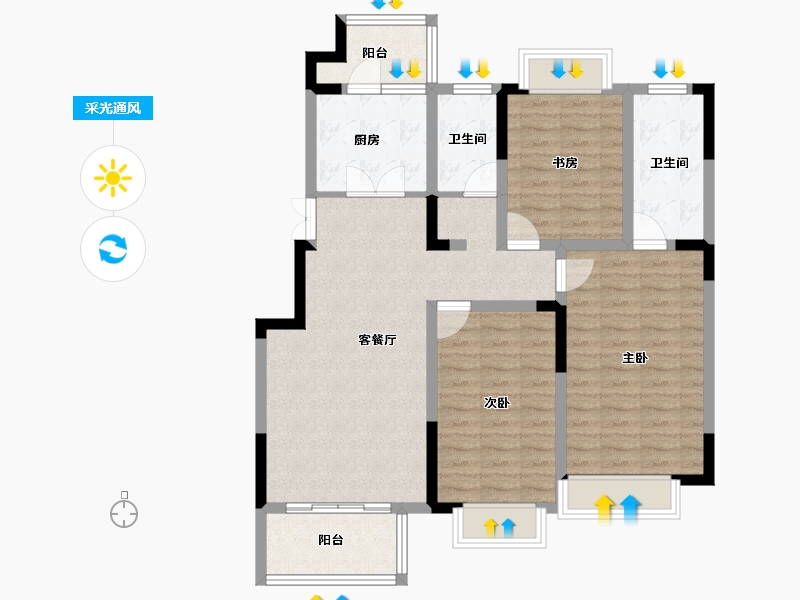 江苏省-南京市-通宇林景蘭园-97.06-户型库-采光通风